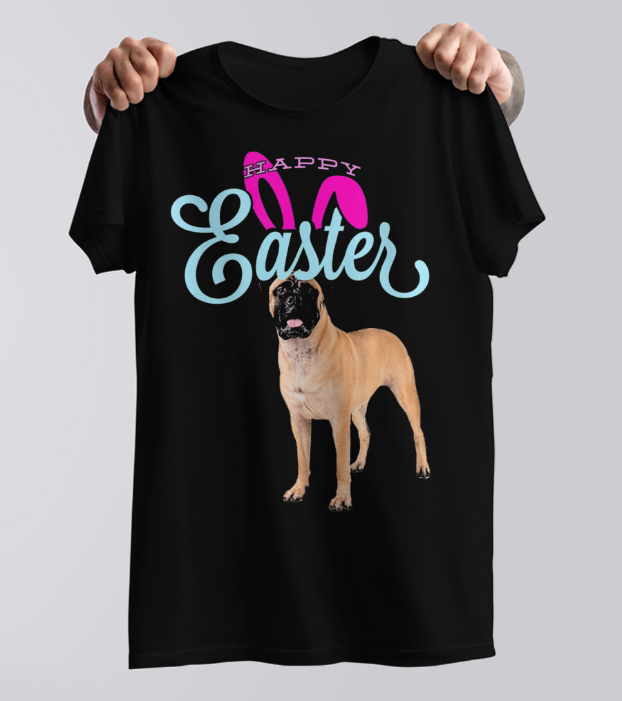 Happy Easter Bunny Bullmastiff Dog T-Shirt