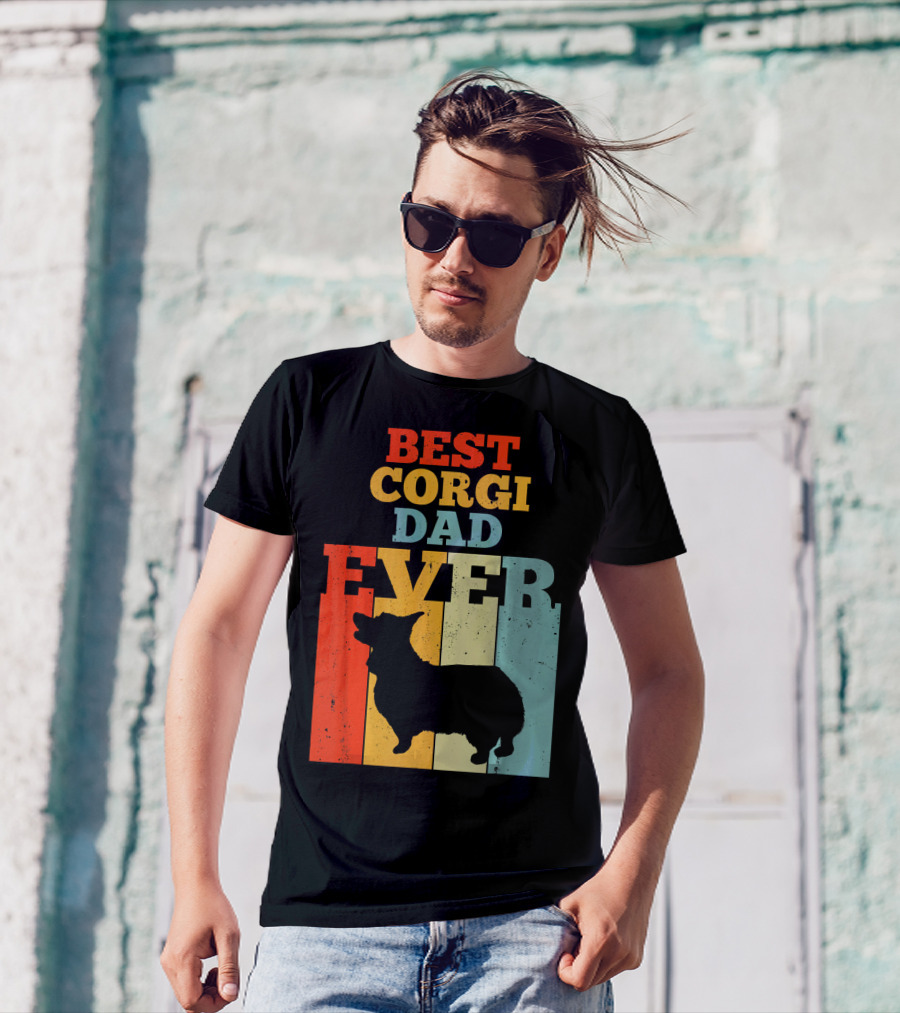 Best Corgi Dad Ever Vintage T-Shirt