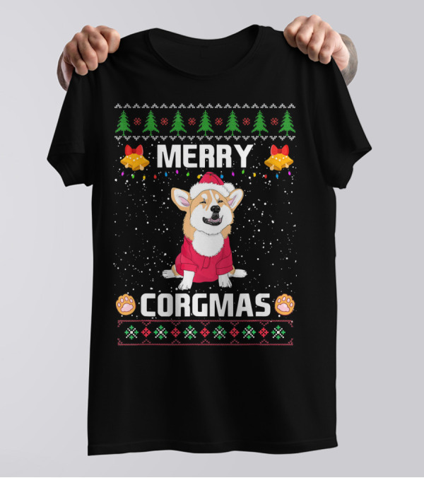 Merry Corgmas Corgi Ugly Christmas T-Shirt