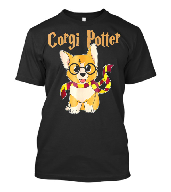Corgi Potter Funny Corgi Lover Harry Wizard Dog Scarf T-Shirt