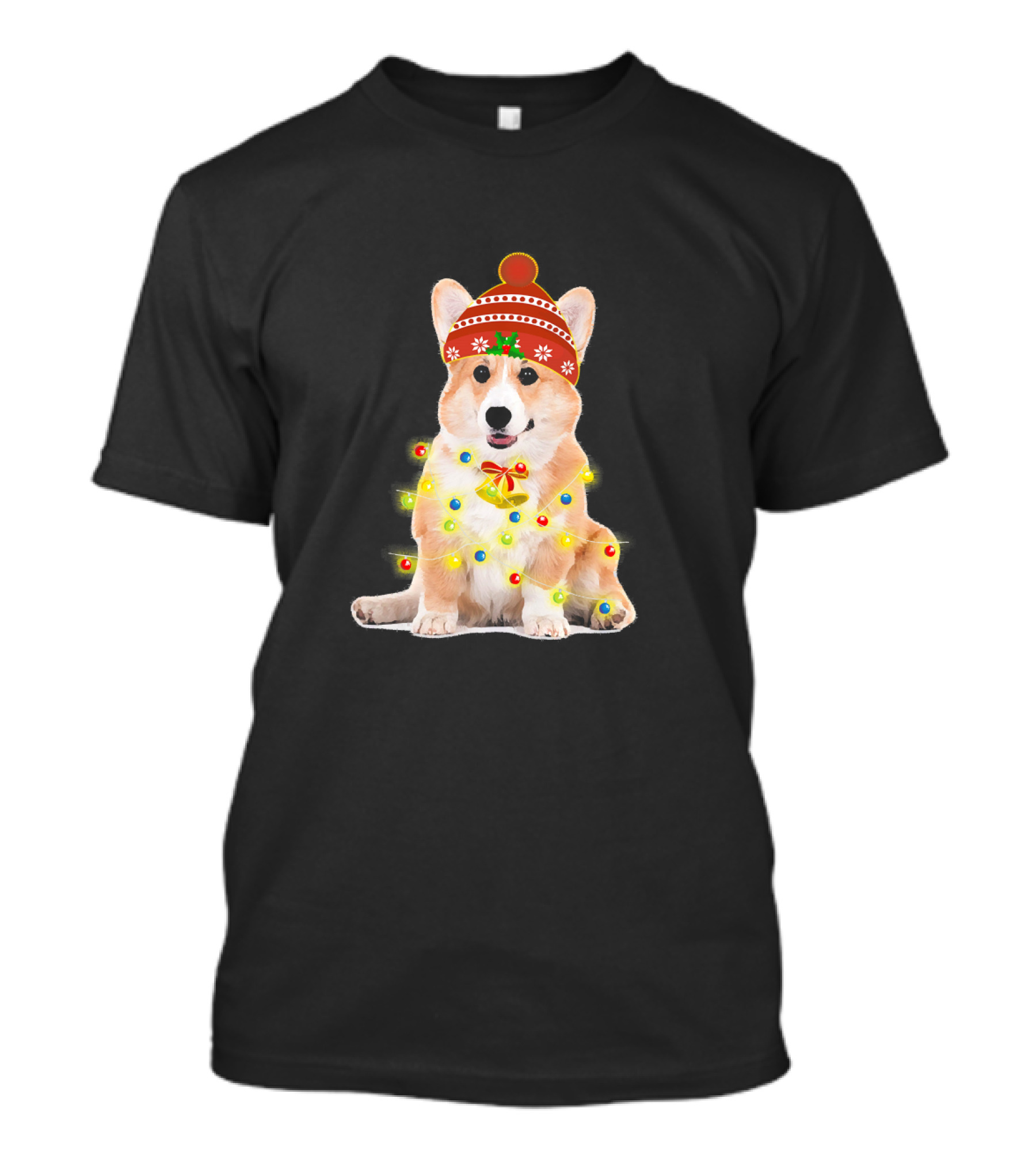 Corgi Christmas Lights Festive Holiday Sweater Hat T-Shirt