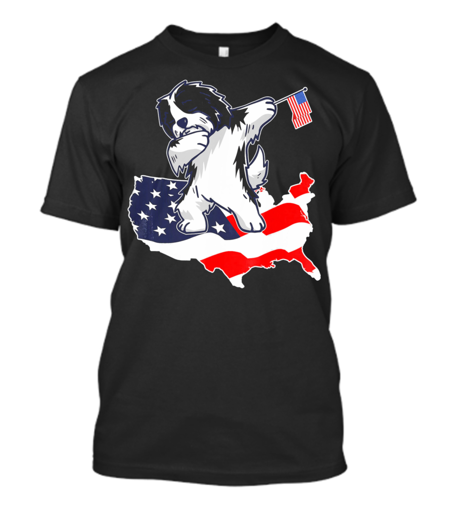 Dabbing Havanese Funny With American Flag On USA Map T-Shirt