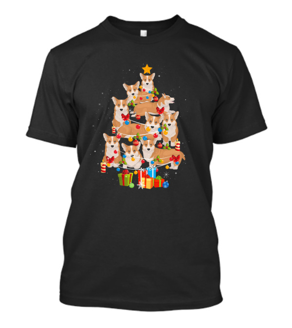 Corgi Christmas Tree Funny Corgi Holiday Gift Festive Decor T-Shirt