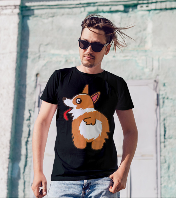 Corgi Dog Heart Butt Cool Love A Dog T-Shirt