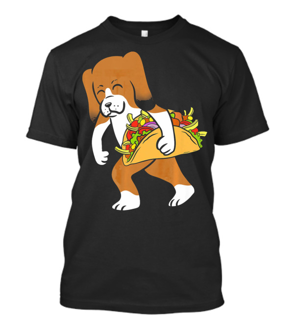 Basset Hound Carrying Taco Mexican Food Delight T-Shirt