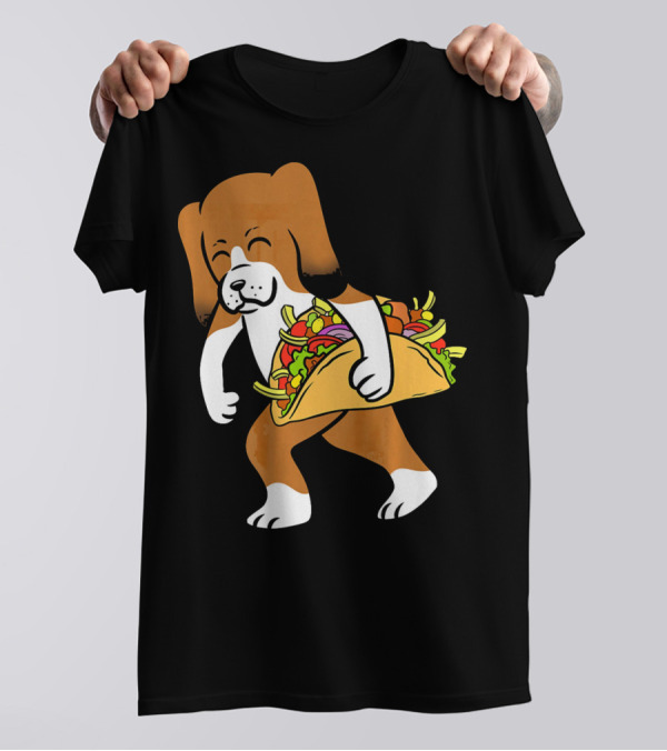 Basset Hound Carrying Taco Mexican Food Delight T-Shirt