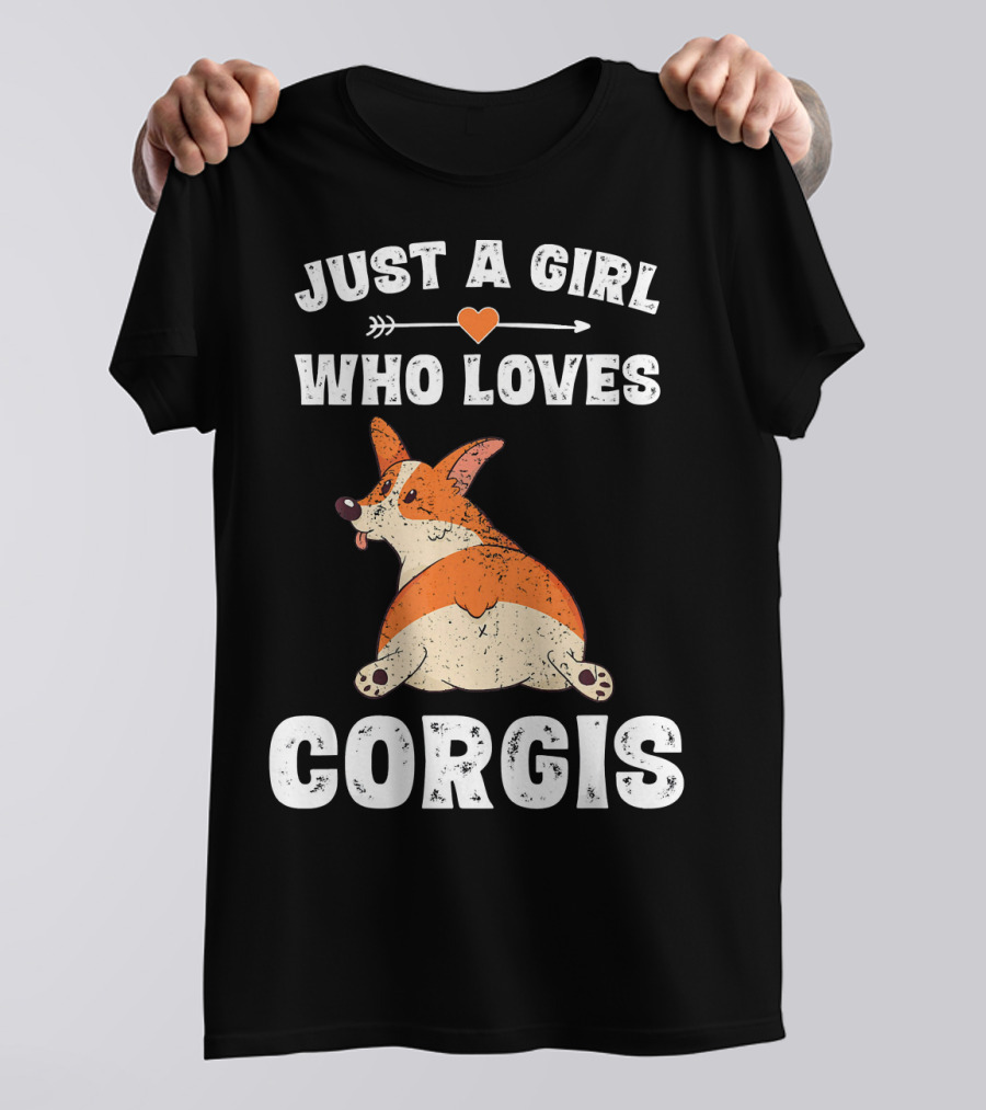 Just A Girl Who Loves Corgis Funny Dog Lover Corgis Dogs T-Shirt
