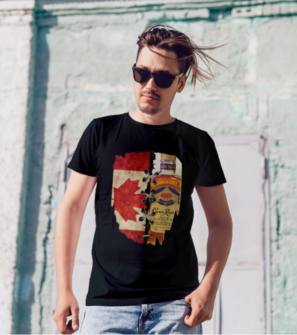 Crown Royal Canadian Flag Maple Leaf Bottle T-Shirt