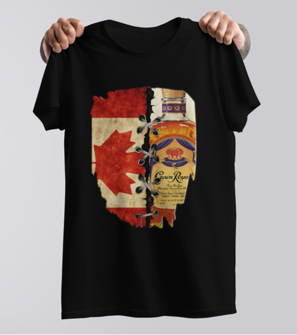 Crown Royal Canadian Flag Maple Leaf Bottle T-Shirt