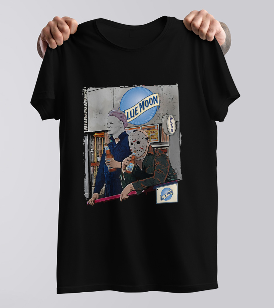 Blue Moon Masked Characters Enjoying A Drink T-Shirt