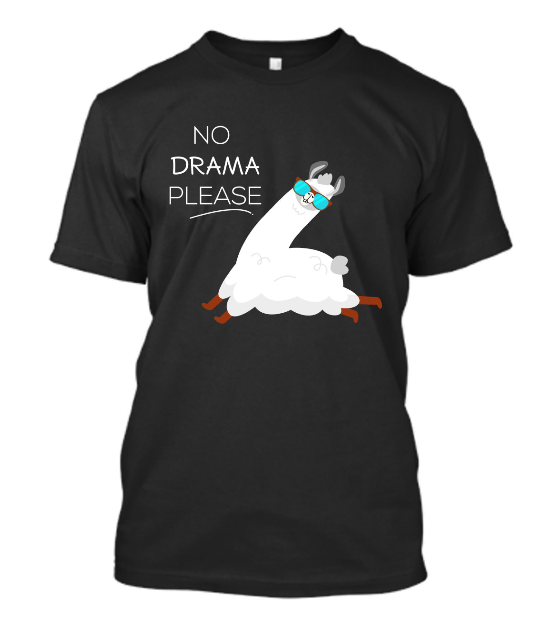 No Drama Please Cool Llama With Sunglasses T-Shirt