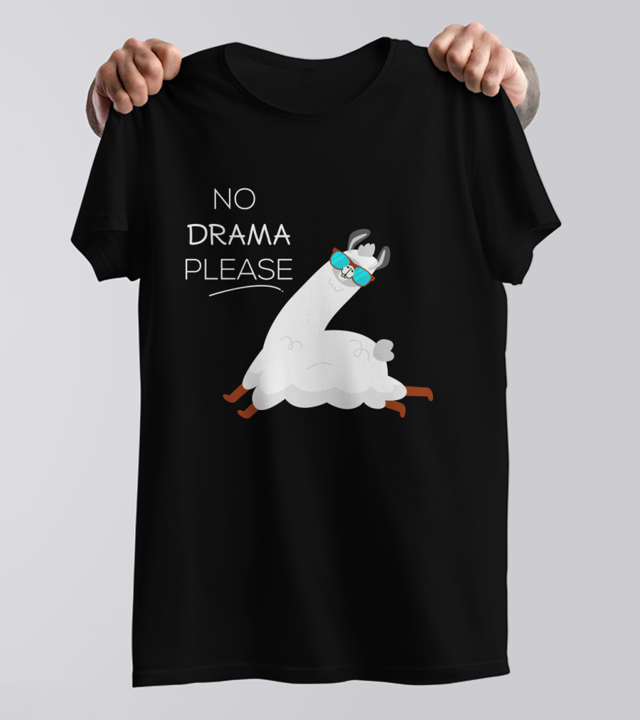 No Drama Please Cool Llama With Sunglasses T-Shirt