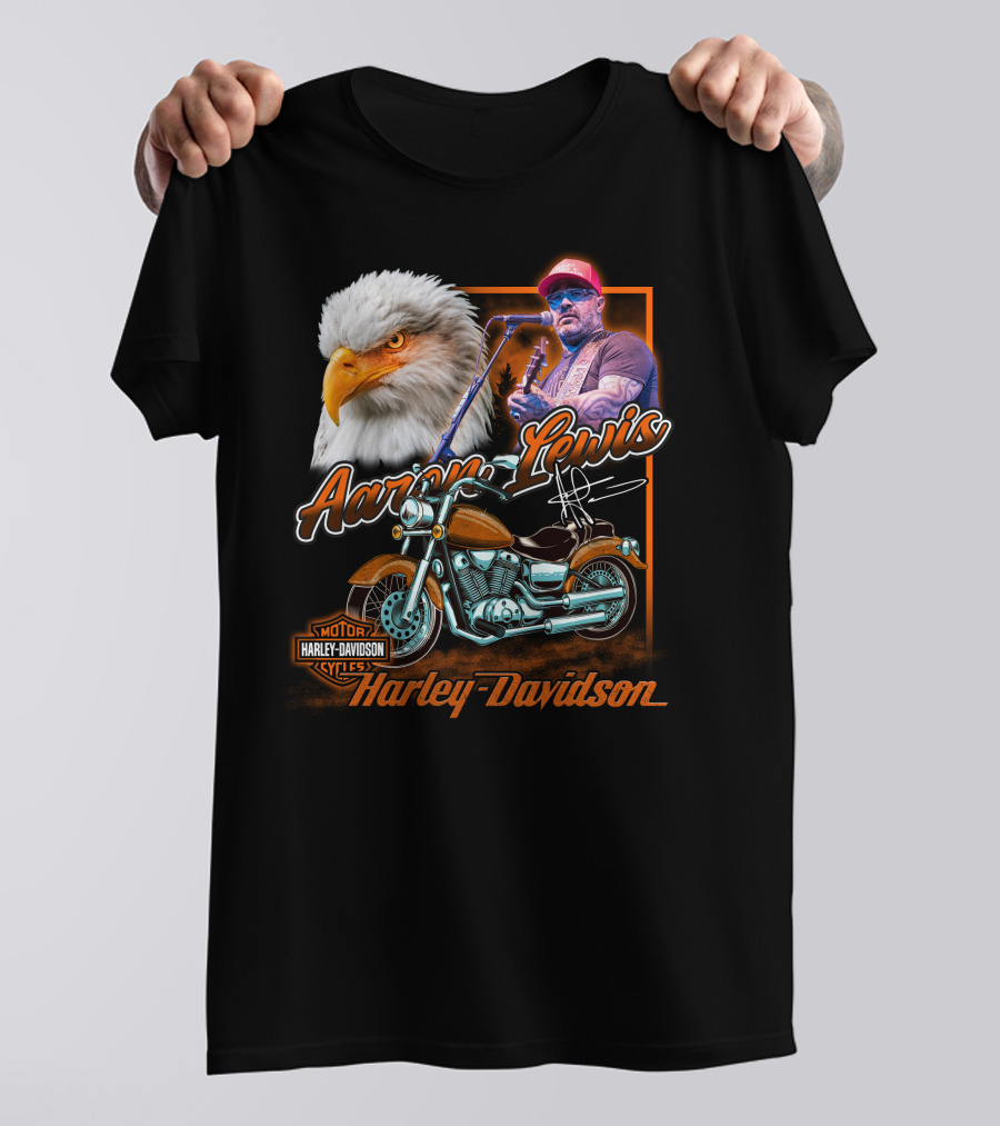 Aaron Lewis Harley Davidson Motorcycle Eagle T-Shirt