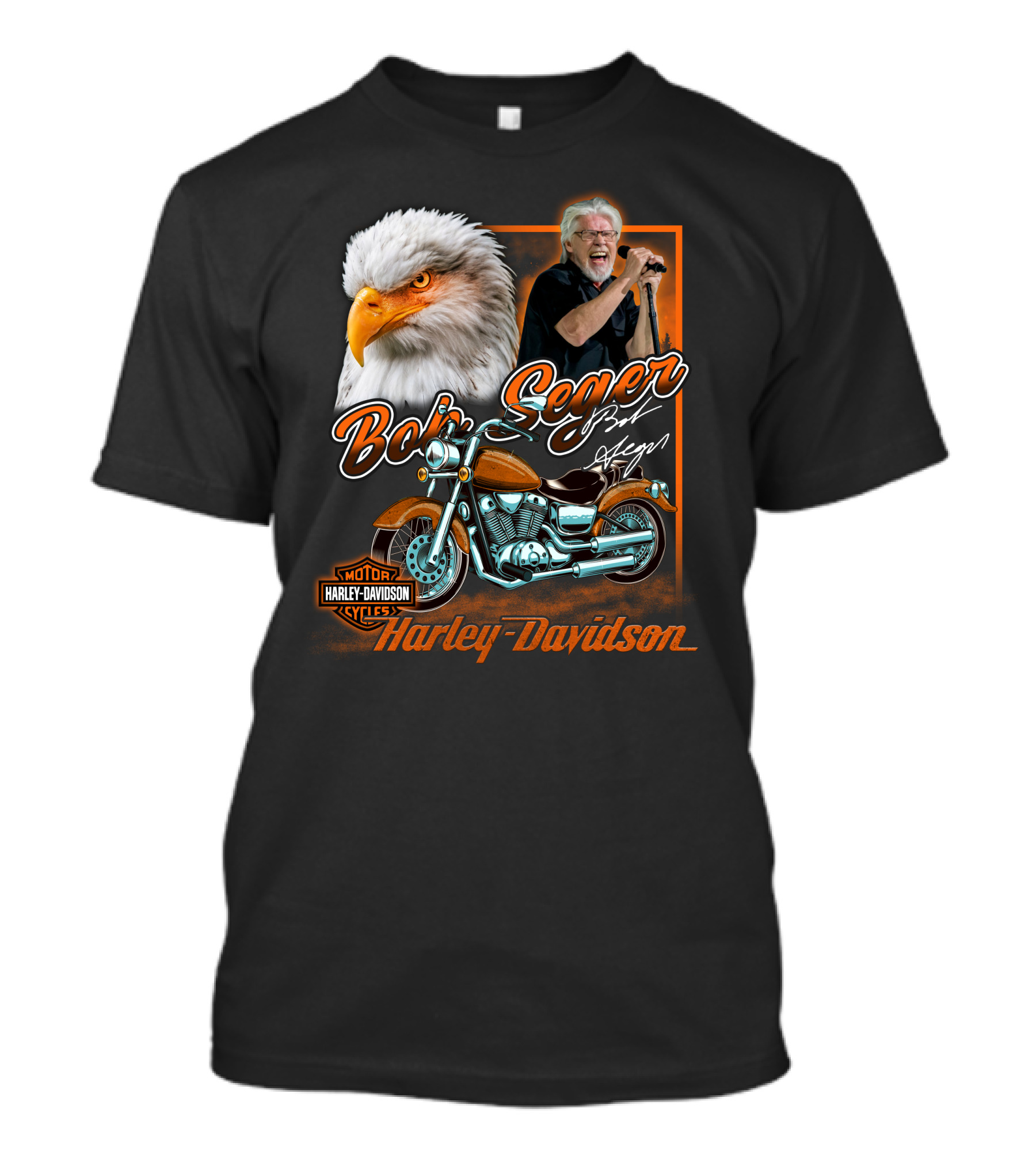 Bob Seger Harley Davidson Eagle And Motorcycle T-Shirt