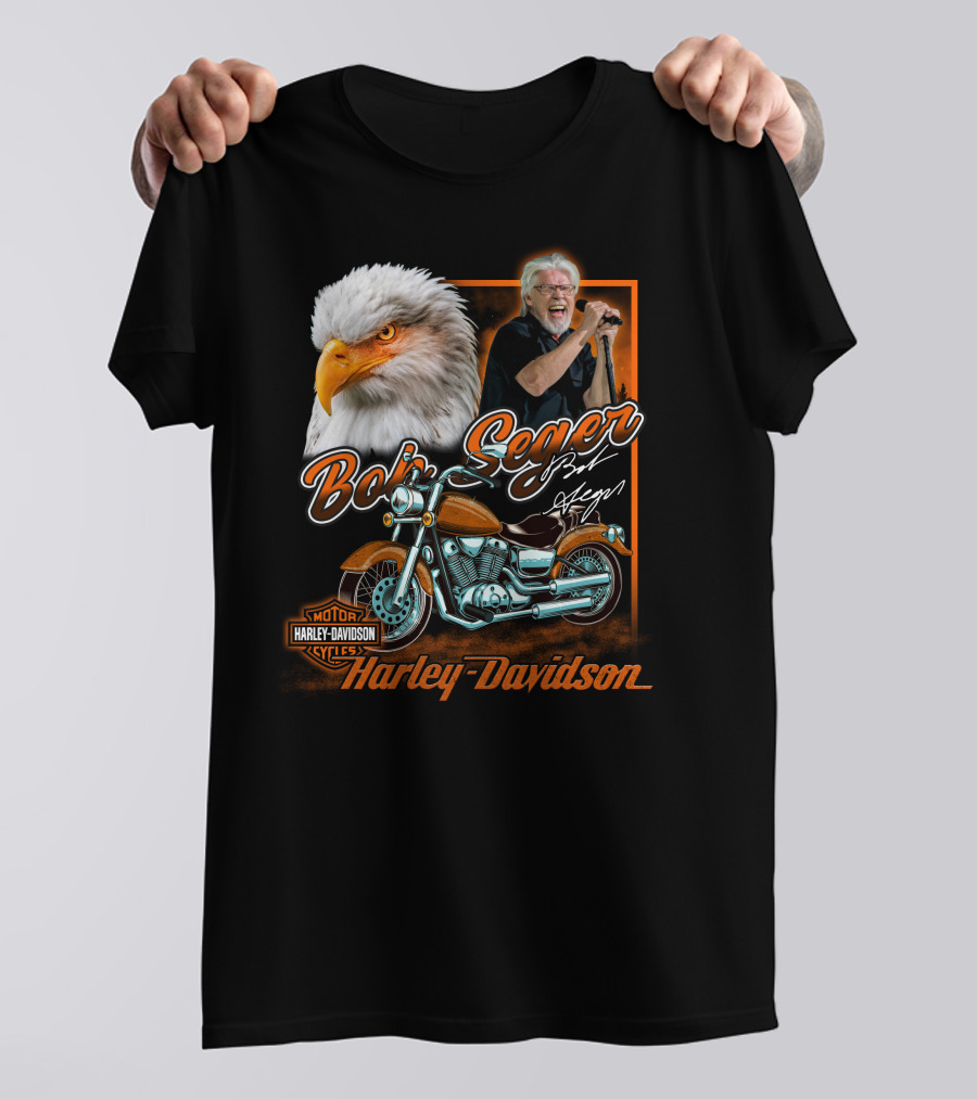 Bob Seger Harley Davidson Eagle And Motorcycle T-Shirt