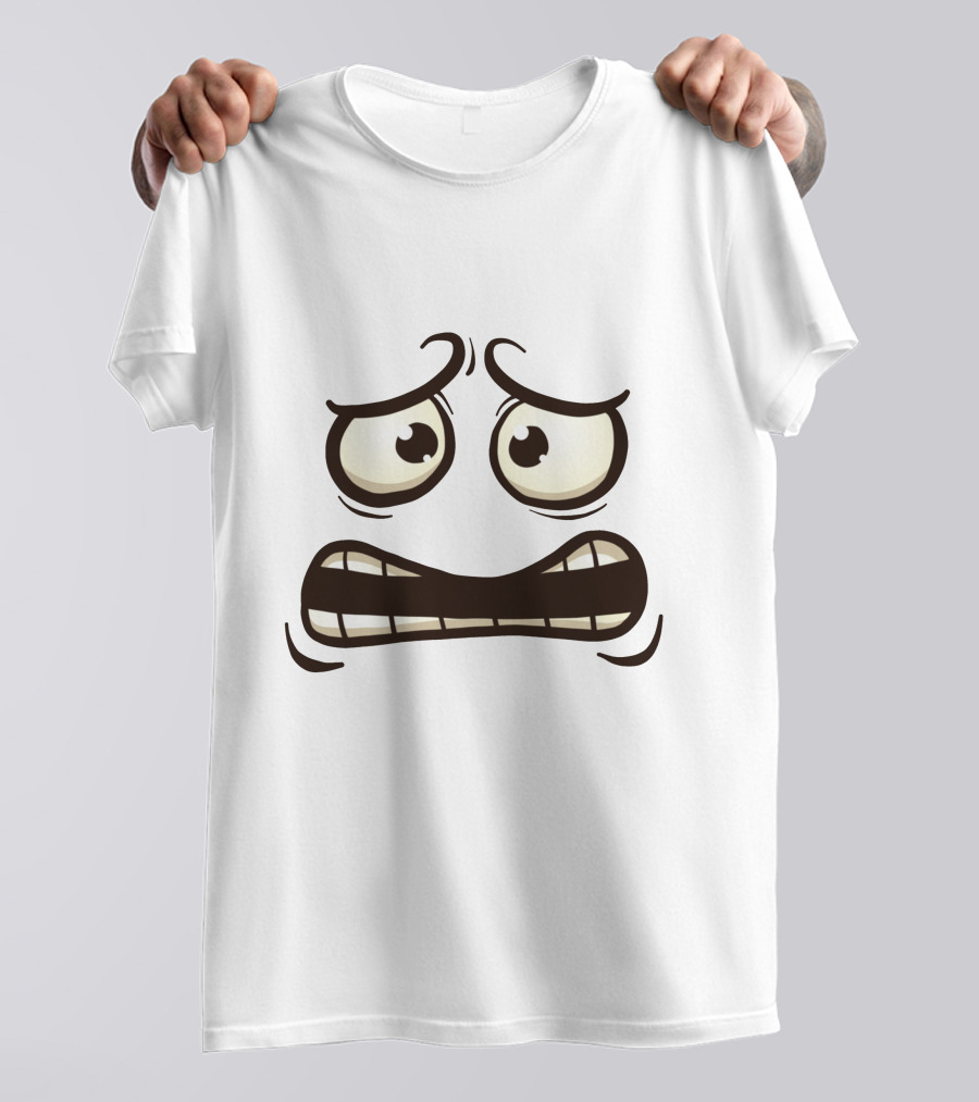 Cute Funny Ghost Monster Face Expression Halloween Costume Adults Kids T-Shirt