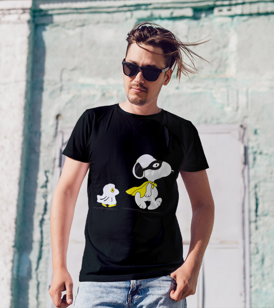 Snoopy Superhero With Woodstock Sidekick T-Shirt
