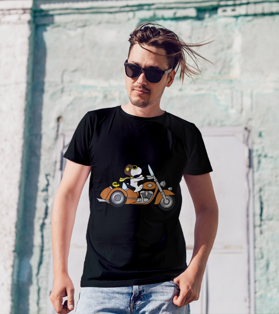 Snoopy Biker Woodstock Motorcycle Adventure T-Shirt