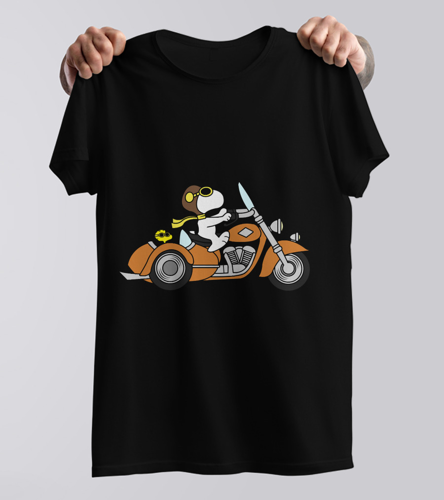 Snoopy Biker Woodstock Motorcycle Adventure T-Shirt