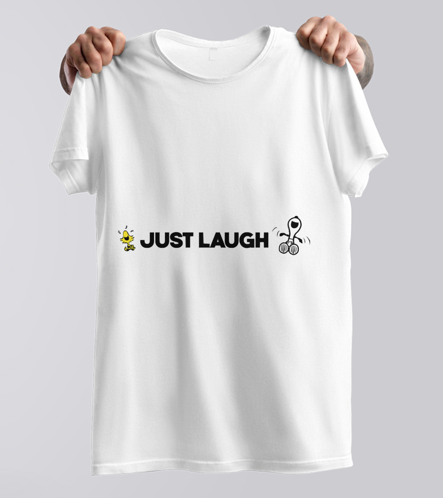Peanuts Snoopy Woodstock Just Laugh Joyful Dance T-Shirt