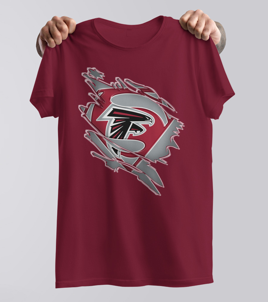 Atlanta Falcons Logo Inside Superman Symbol T-Shirt