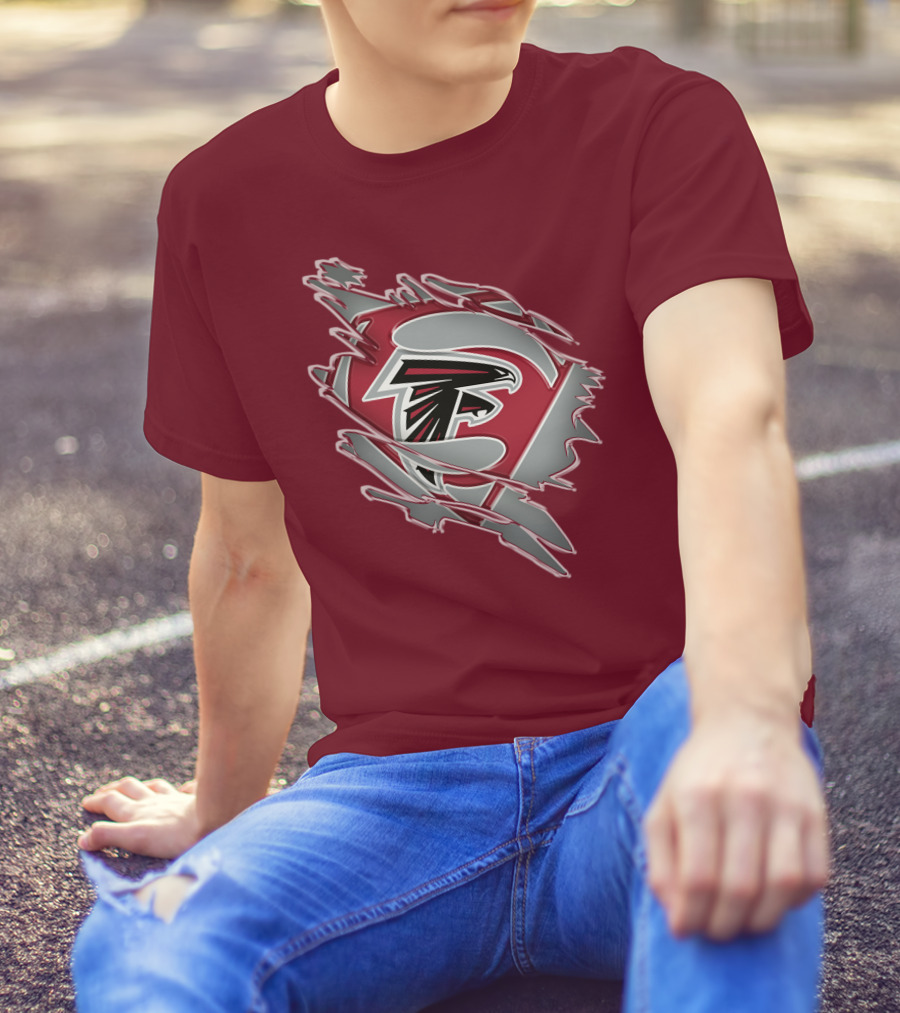 Atlanta Falcons Logo Inside Superman Symbol T-Shirt