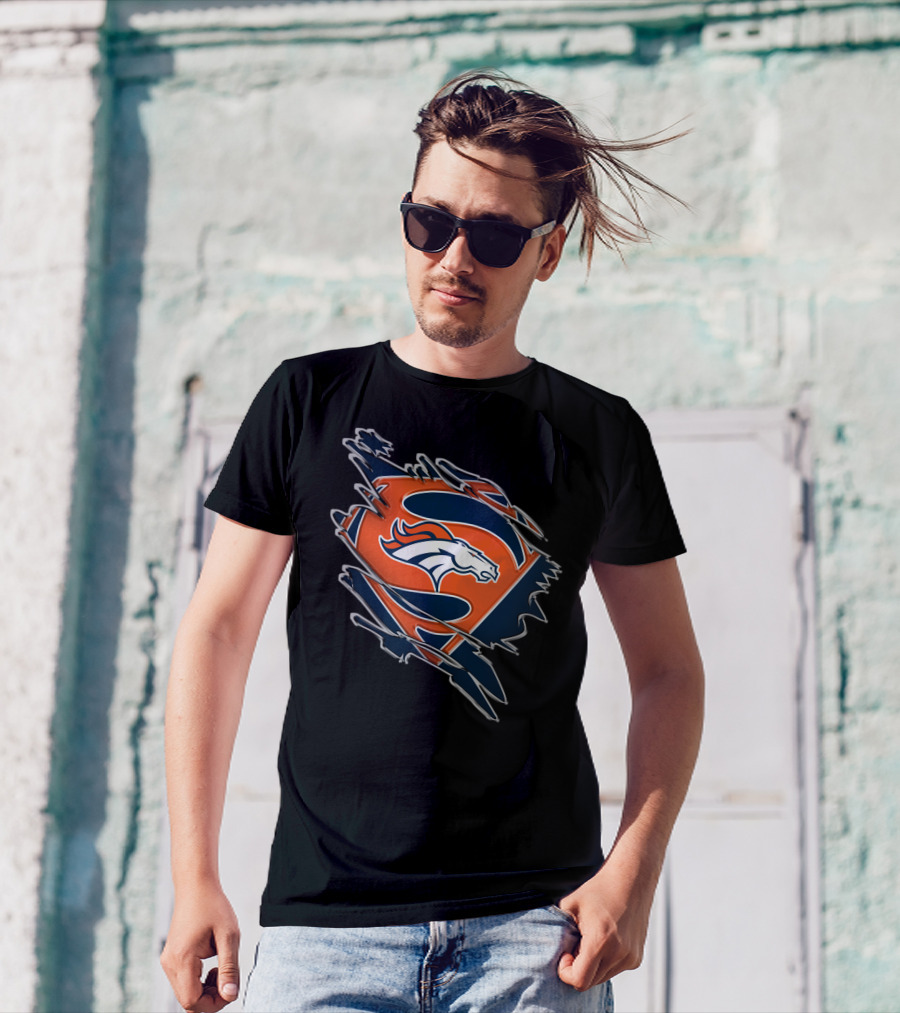 Denver Broncos Superman Logo Fusion T-Shirt