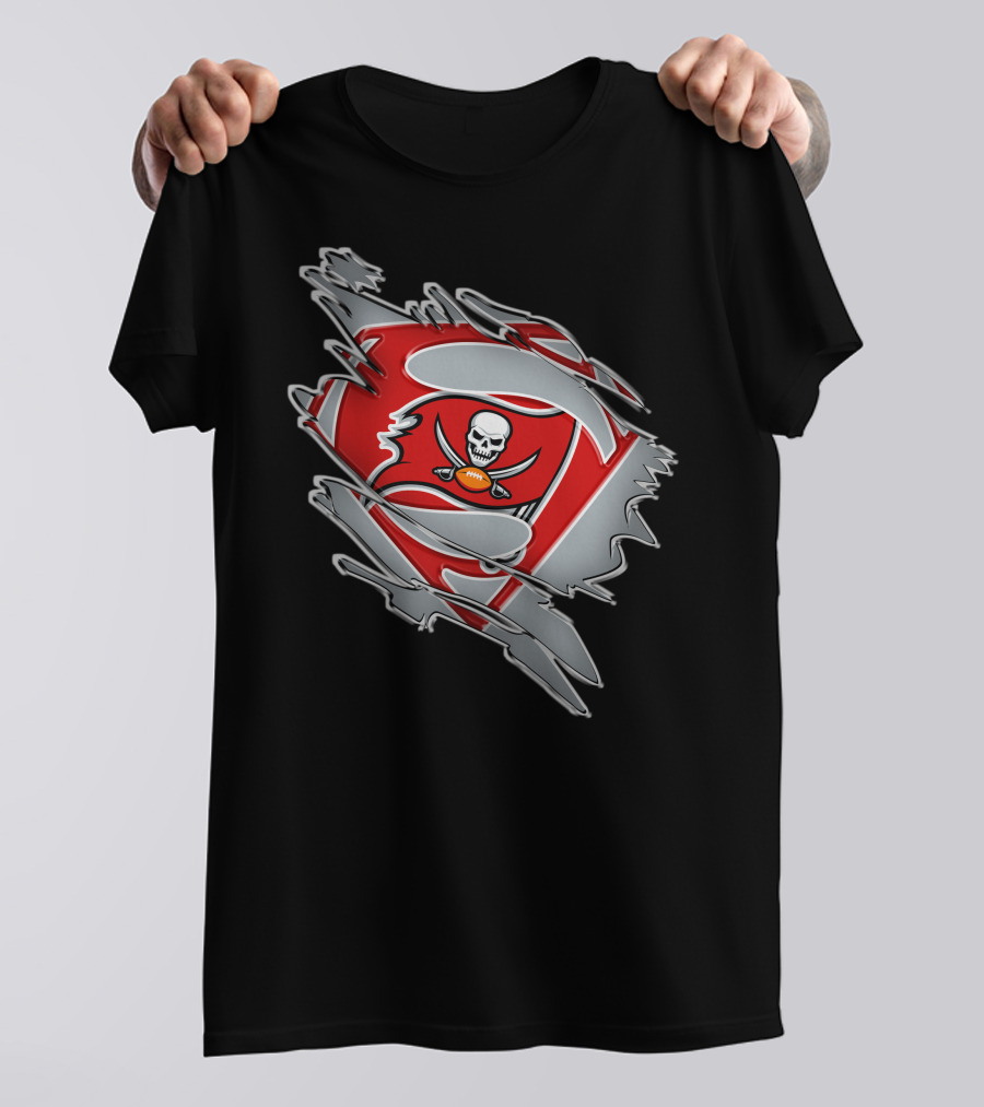 Buccaneers Super Bowl Superman Shield Logo Fusion T-Shirt