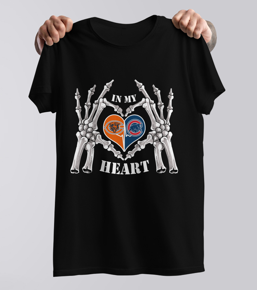 In My Heart Bears Cubs Skeleton Hands T-Shirt