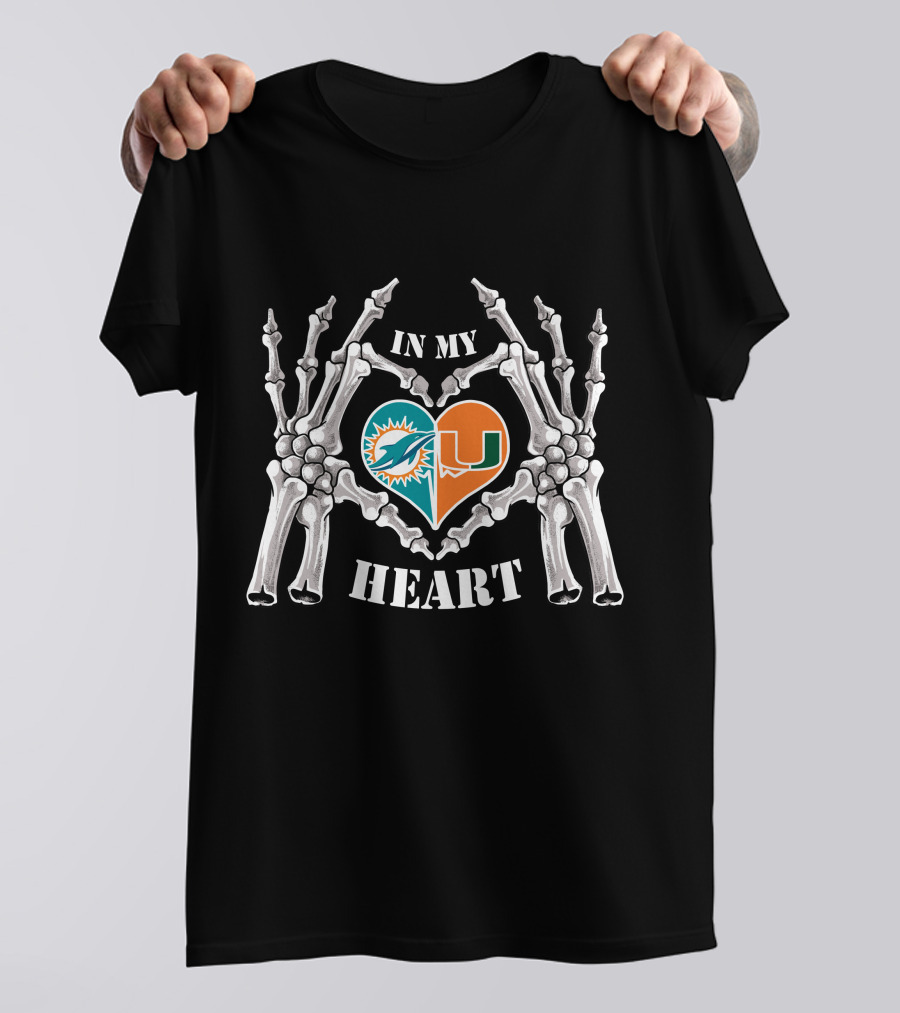 In My Heart Dolphins Hurricanes Skeleton Hands T-Shirt