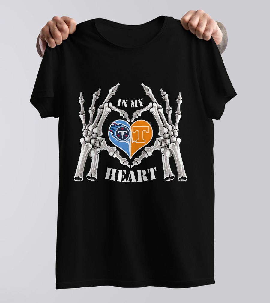 In My Heart Titans T Volunteers Skeleton Hands T-Shirt