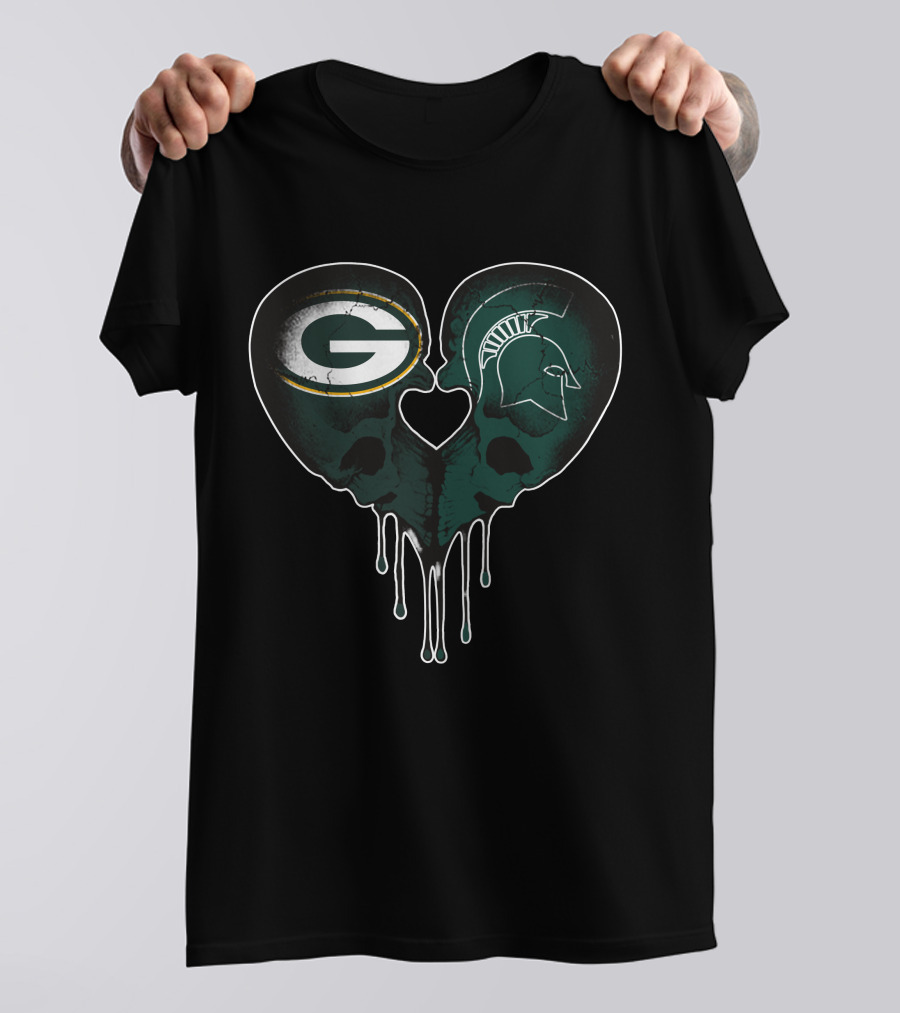 Packers Michigan State Love Heart T-Shirt