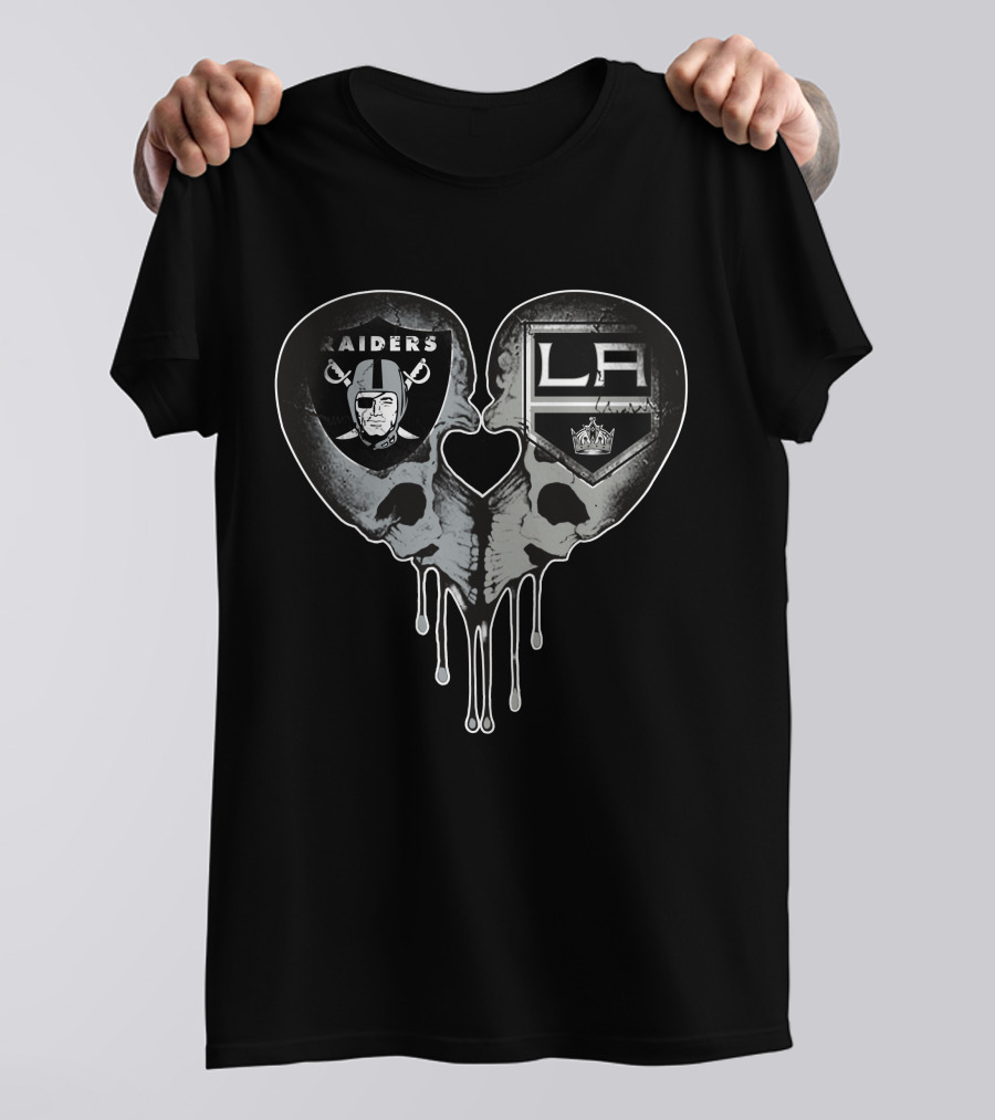 Raiders LA Kings Skull Heart T-Shirt