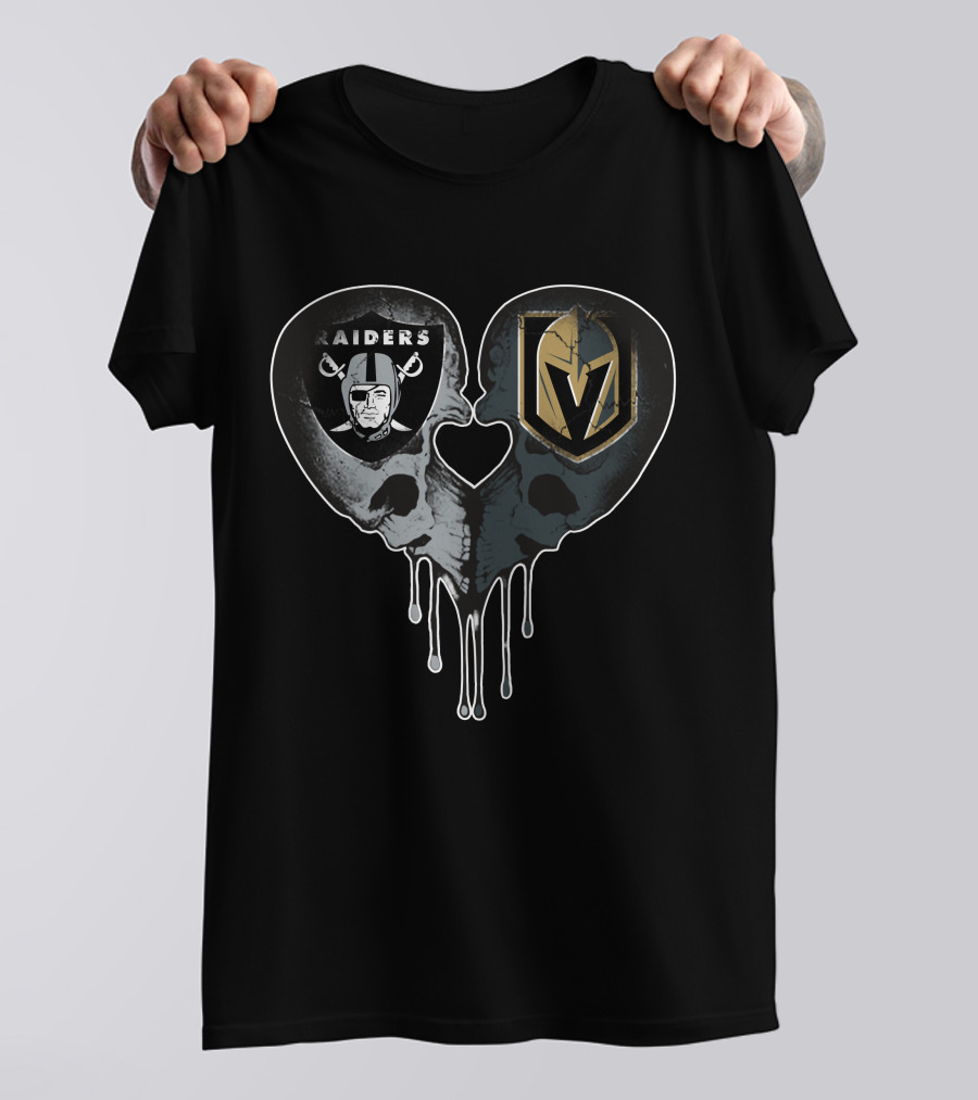 Raiders Knights Heart Skull Melting Love T-Shirt