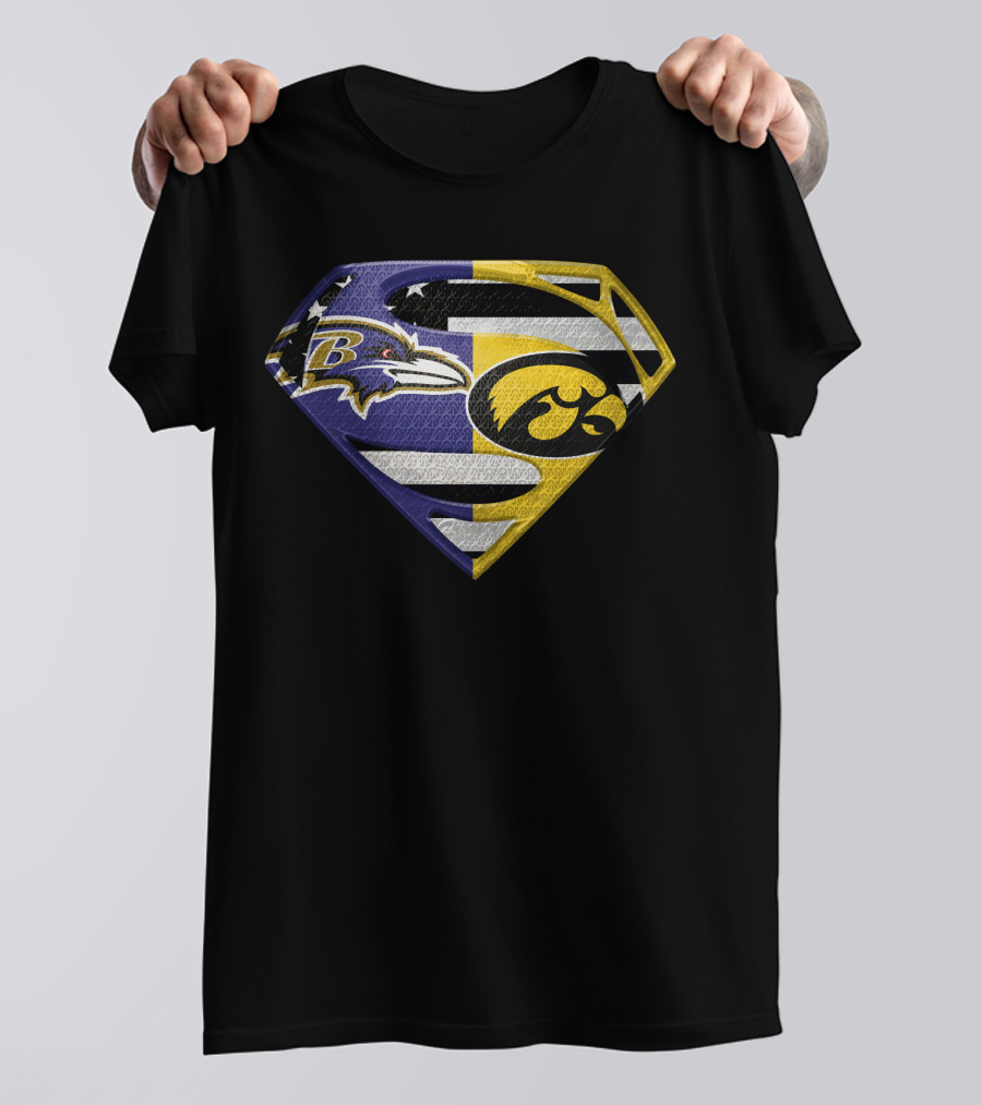 Baltimore Ravens Iowa Hawkeyes Super Logo Spm T-Shirt