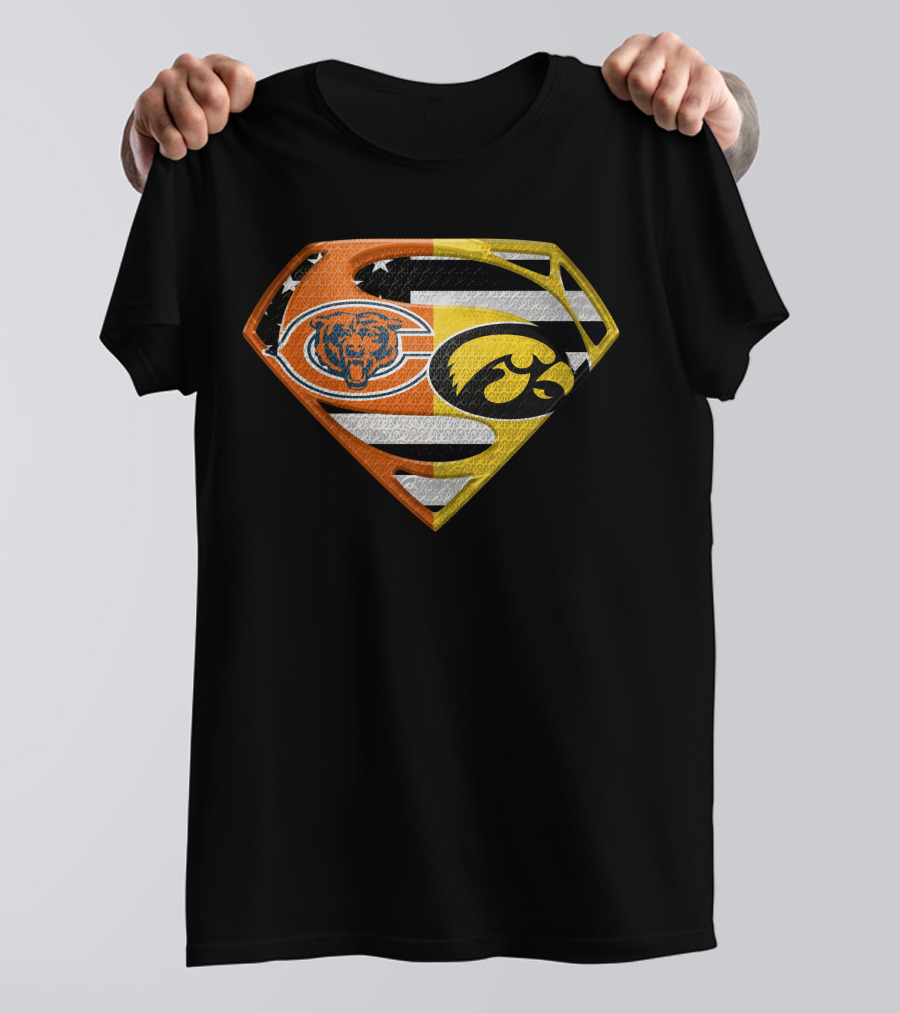 Chicago Bears Iowa Hawkeyes Superman Logo Spm T-Shirt