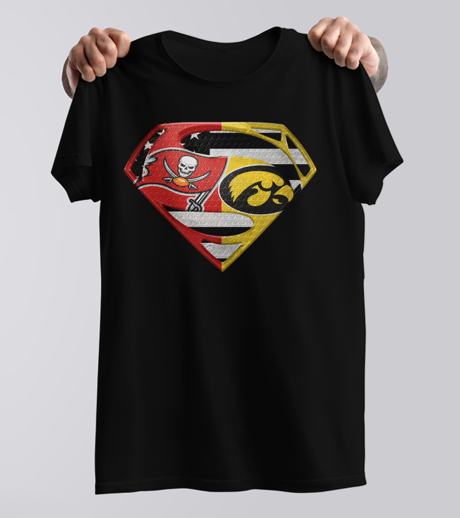 Tampa Bay Buccaneers Iowa Hawkeyes Superman T-Shirt