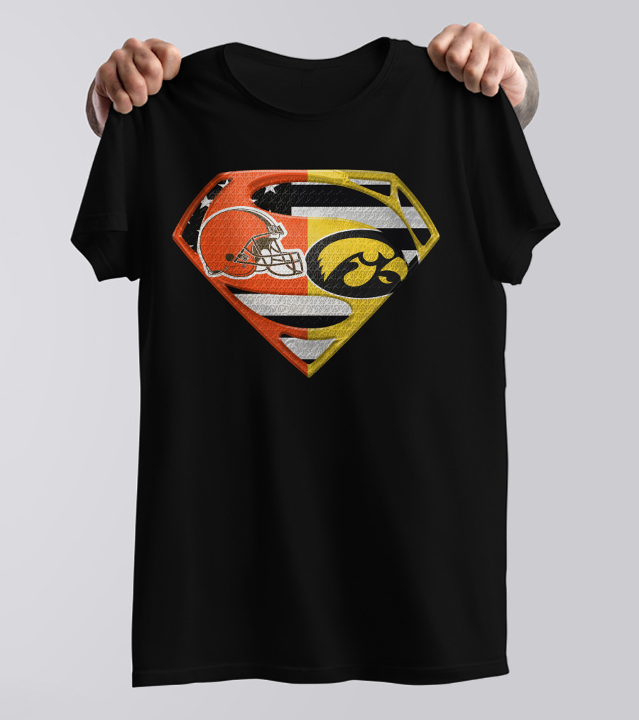 Cleveland Browns Iowa Hawkeyes Superman Logo Spm T-Shirt
