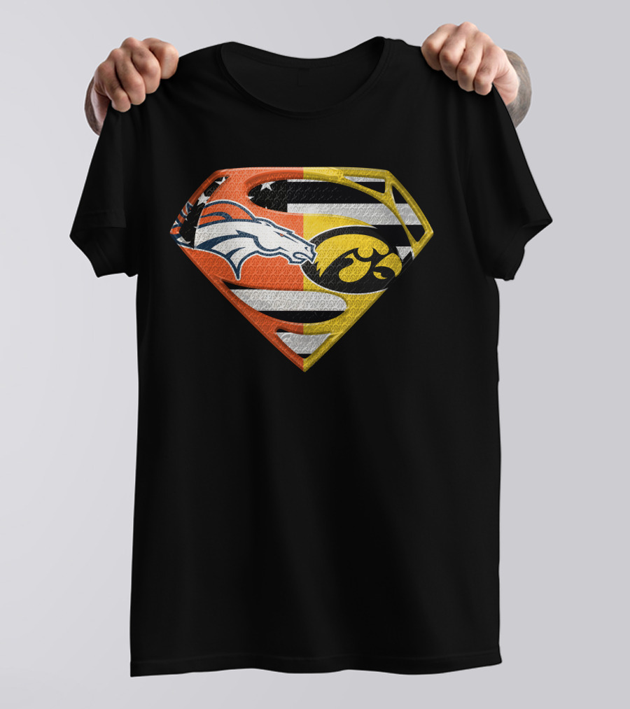 Superman Broncos Hawkeyes Logo Fusion On Spm T-Shirt