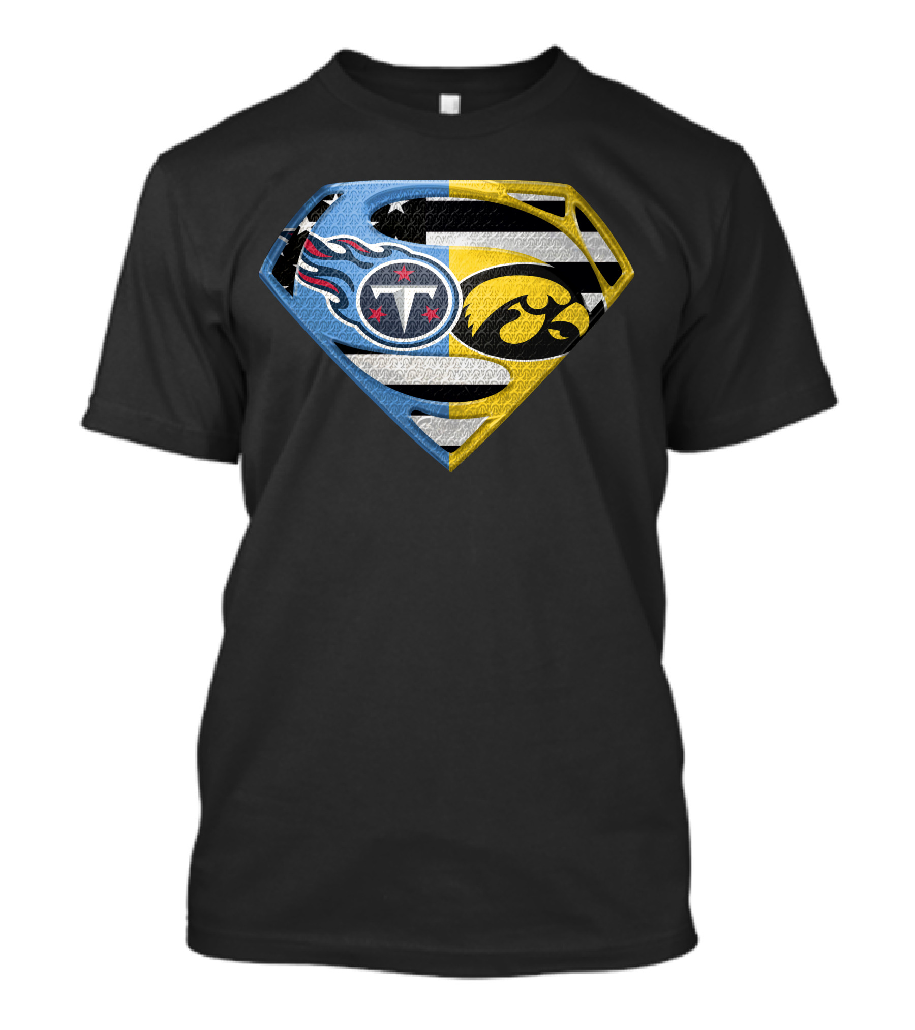 Superman Logo Mashup Titans Iowa Hawkeyes T-Shirt