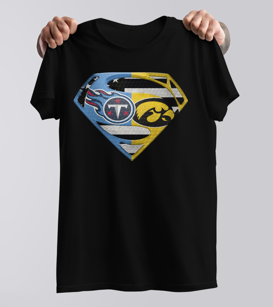 Superman Logo Mashup Titans Iowa Hawkeyes T-Shirt