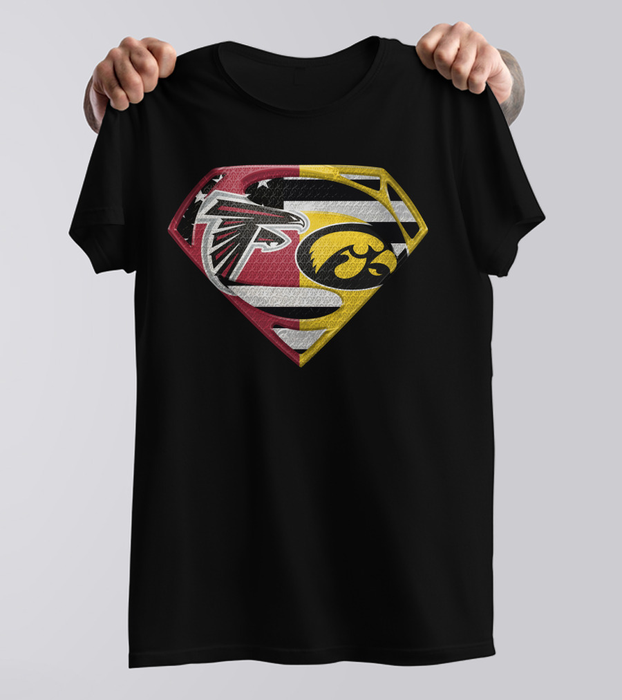 Atlanta Falcons Iowa Hawkeyes Superman Logo Fusion Spm T-Shirt