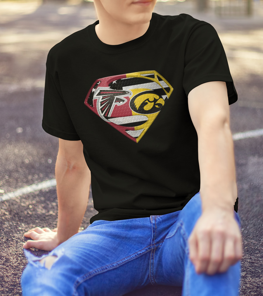 Atlanta Falcons Iowa Hawkeyes Superman Logo Fusion Spm T-Shirt