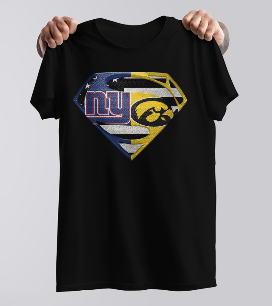 New York Giants Iowa Hawkeyes Superhero T-Shirt