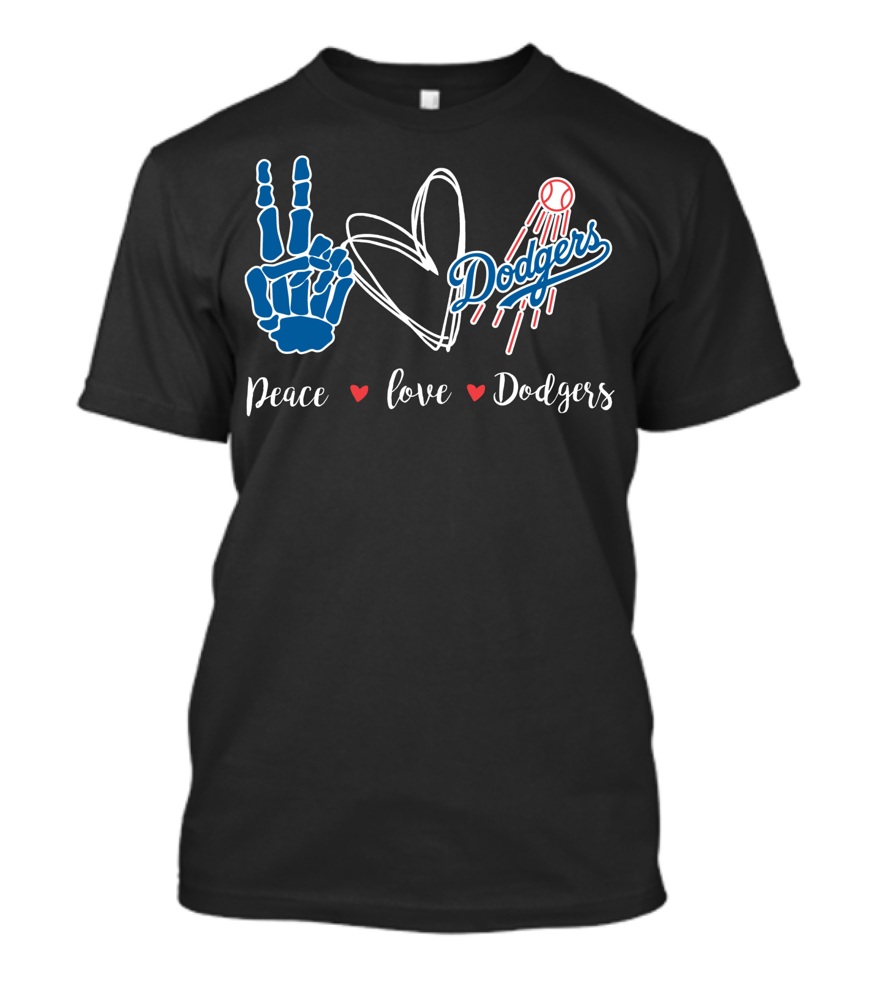 Peace Love Dodgers Dodgers T-Shirt