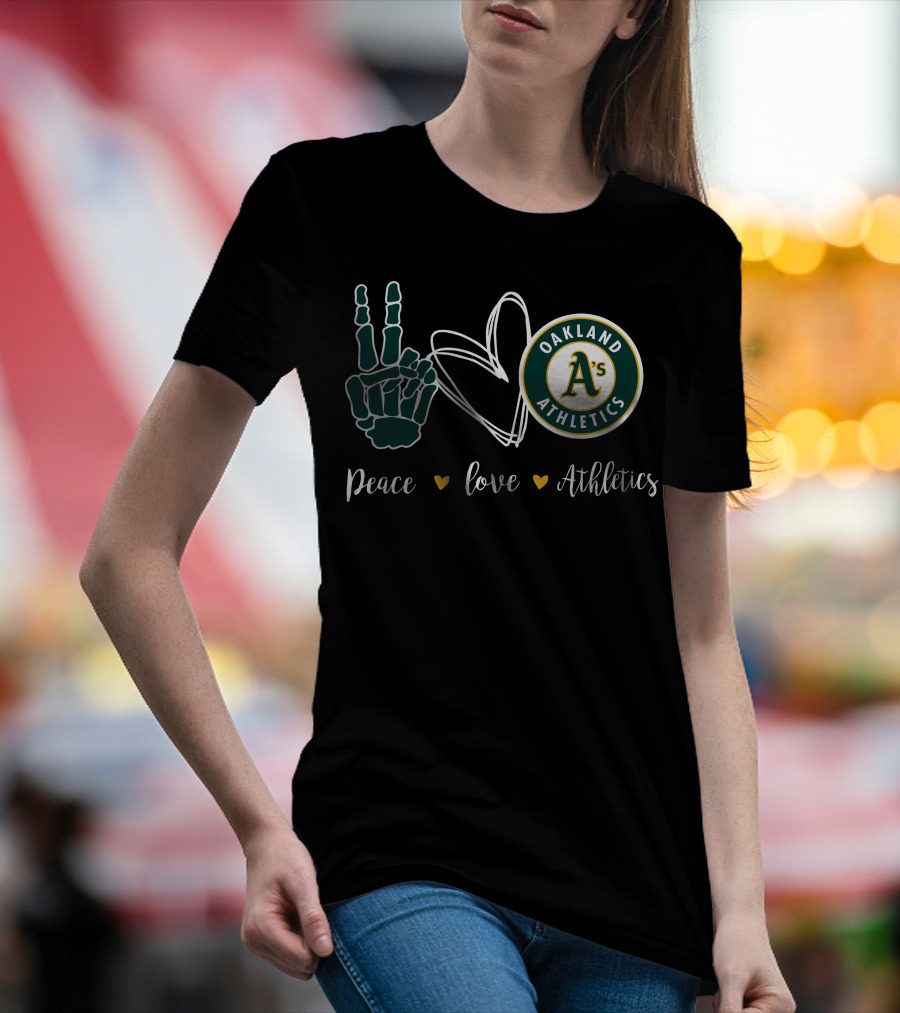 Peace Love Oakland Athletics T-Shirt
