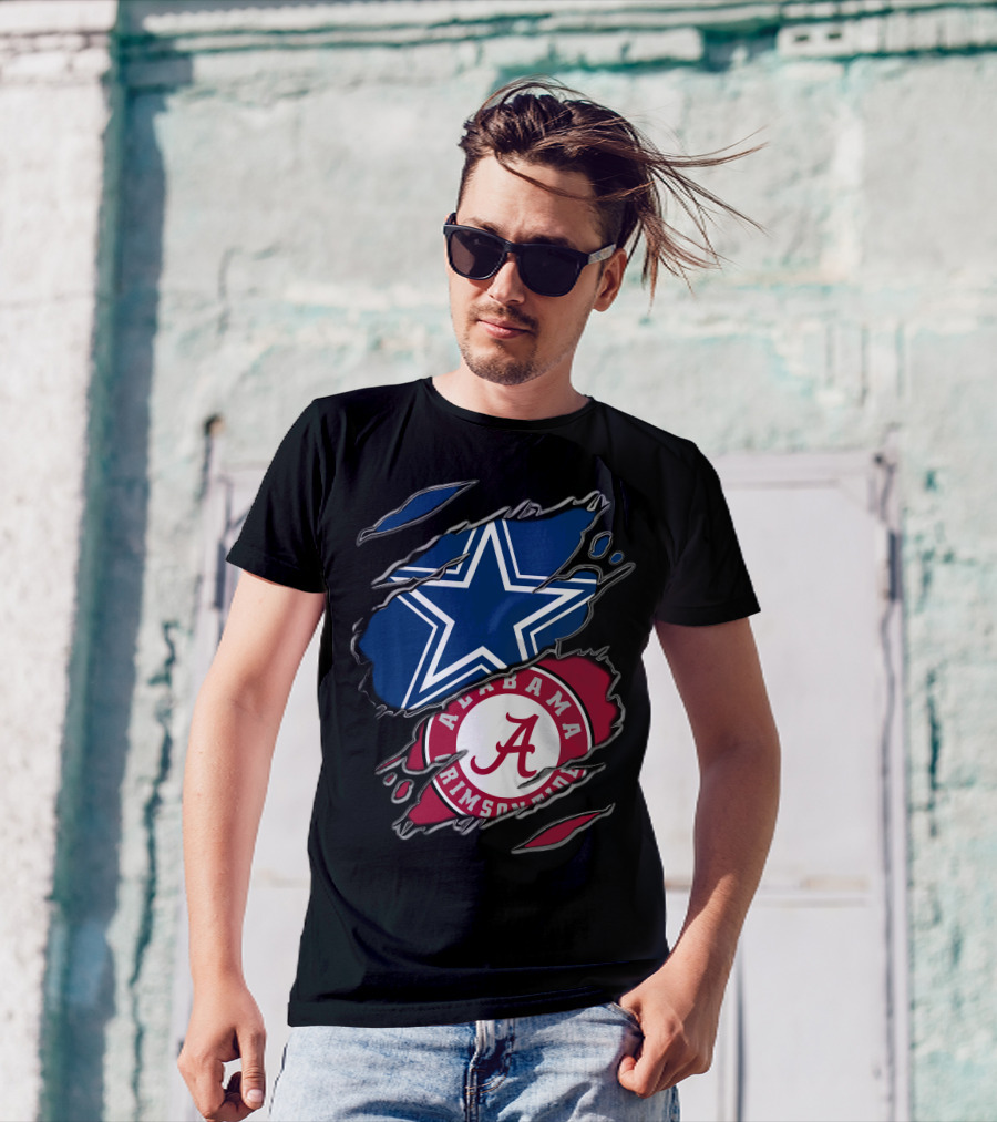 Dallas Cowboys Star Alabama Crimson Tide Crimson And White T-Shirt