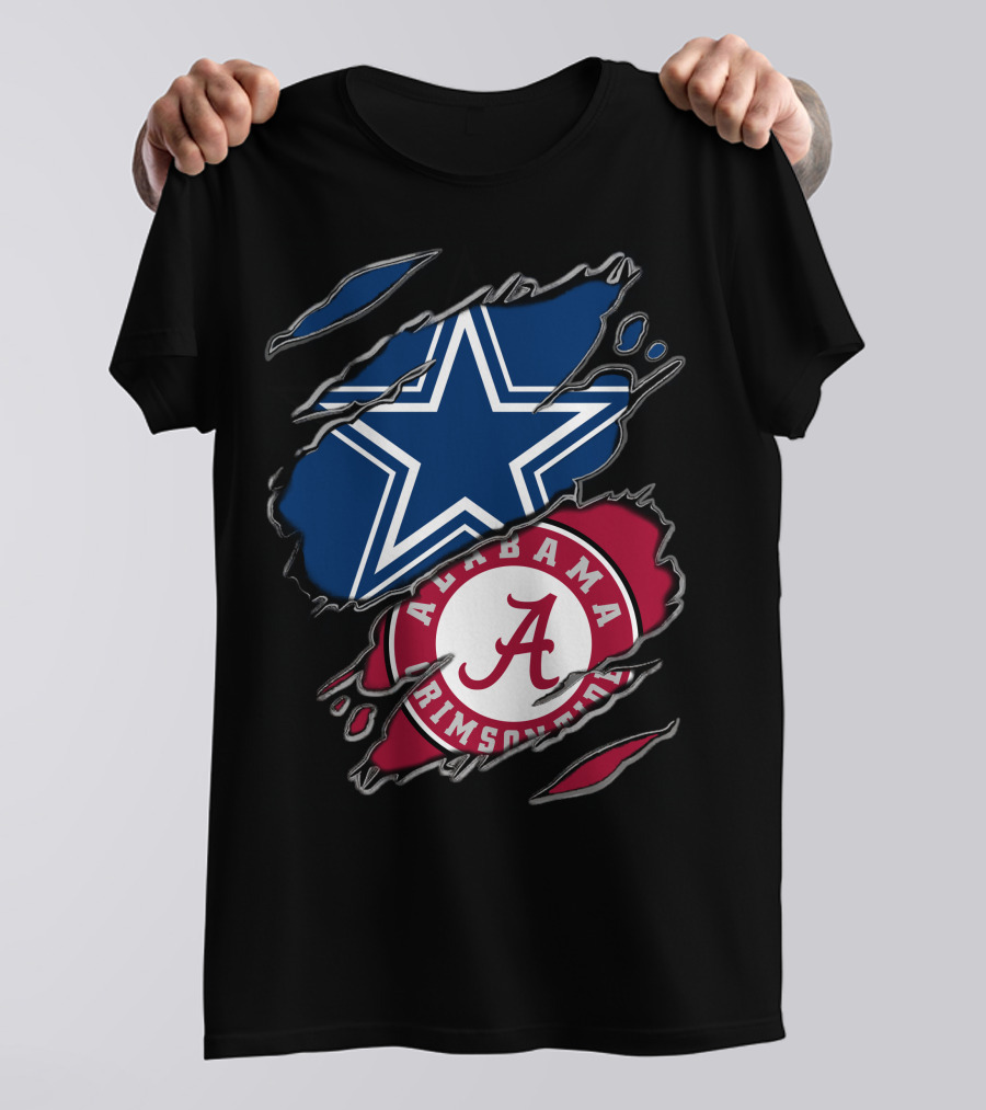 Dallas Cowboys Star Alabama Crimson Tide Crimson And White T-Shirt