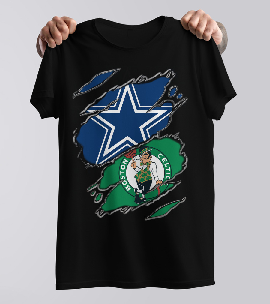 Dallas Cowboys And Boston Celtics Sports Fans Unite T-Shirt