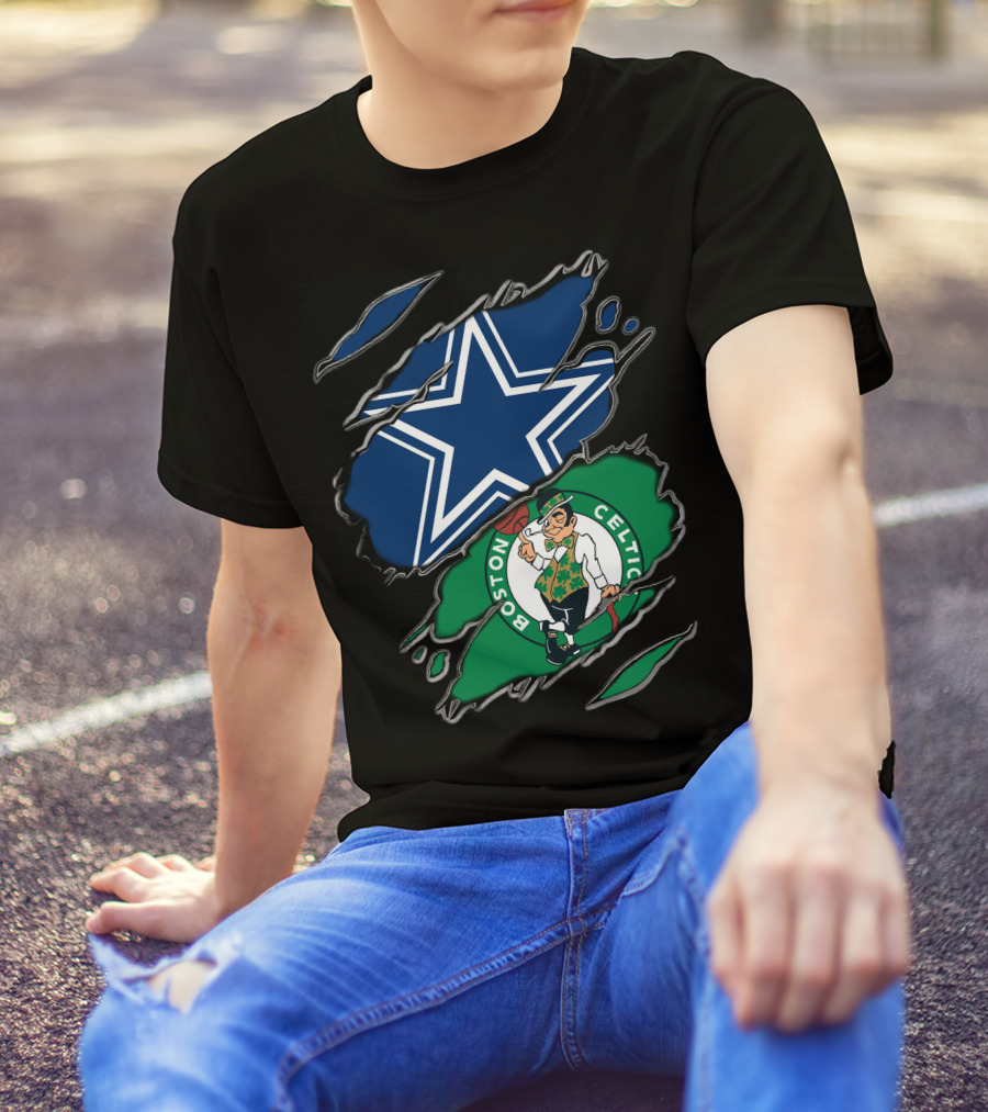 Dallas Cowboys And Boston Celtics Sports Fans Unite T-Shirt